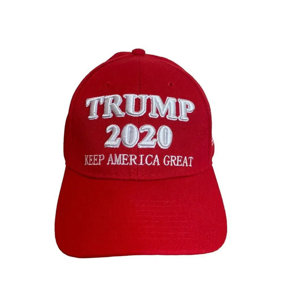 Trump 2020 MAGA Red Embroidered Hat Flag Size One Size Mens Republican Political - Picture 1 of 9